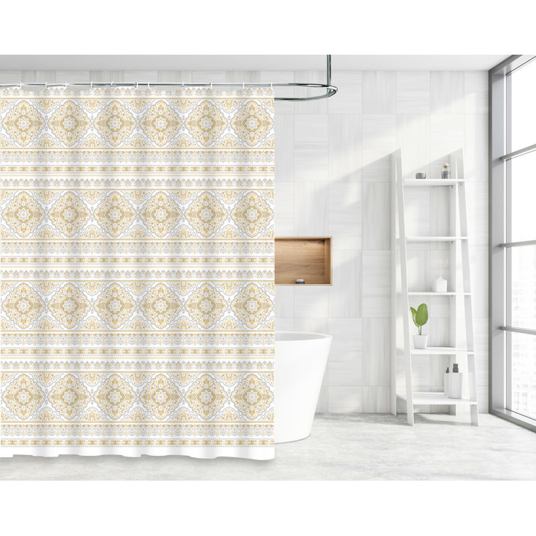 Bungalow Rose Damask Shower Curtain with Hooks Included Wayfair